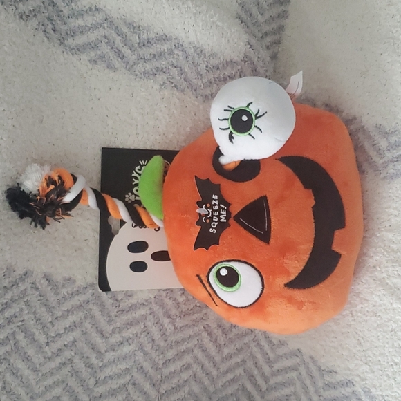 Trick for Treats squeeze me and rope dogs Halloween pumpkin toy - Picture 2 of 4